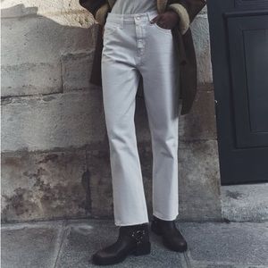 Zara High Waisted Straight Leg Jeans